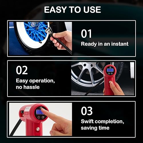 Miniatura 3 de Compresor de aire inalámbrico para inflador de neumáticos, bombas de aire portátiles de mano, bomba de aire inalámbrica para neumáticos de automóvil