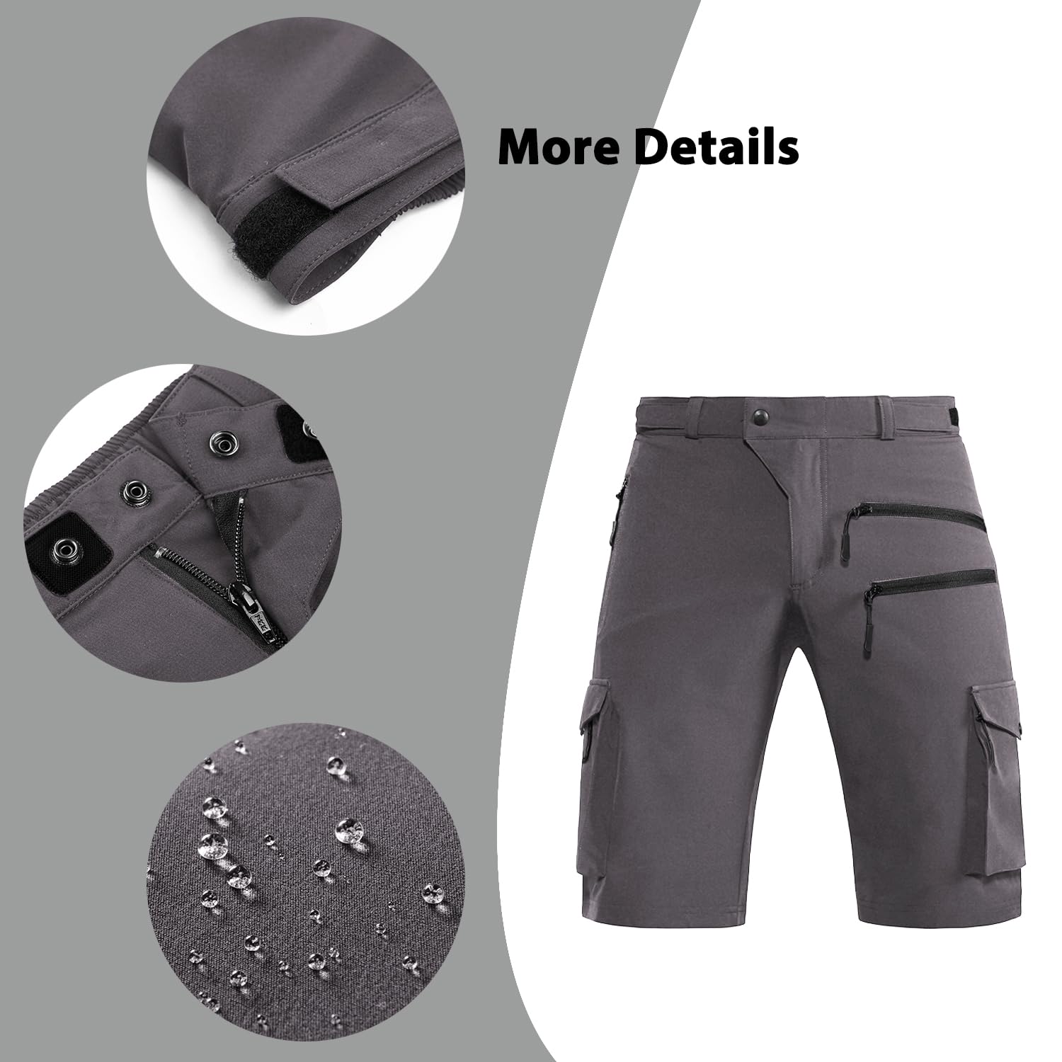 Hiauspor Pantalon VTT Stretch Léger à Séchage Rapide pour Homme pour La Randonnée, Le Trekking