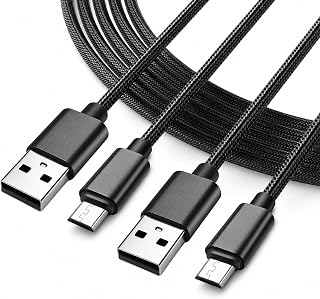 Superer 2 Pack 10FT Micro USB Charger Cable Fit for PS4 Controller, Kindle Paperwhite, Fire Tablet, Xbox One X S, Roku Streaming Stick, Fire TV, Android Phone Charging Data Sync Nylon Braided Cord