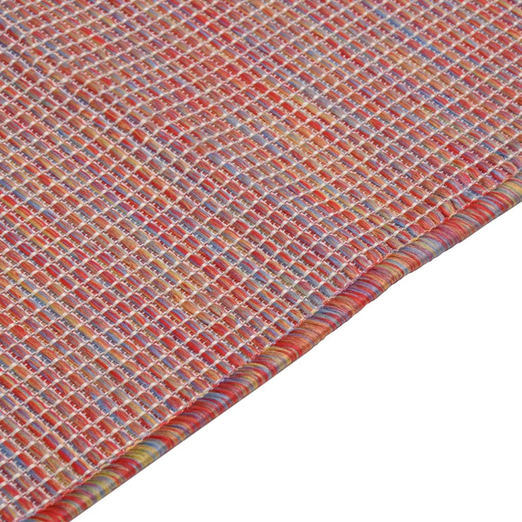 vidaXL Tappeto da Esterni a Tessitura Piatta 100x200 cm Rosso
