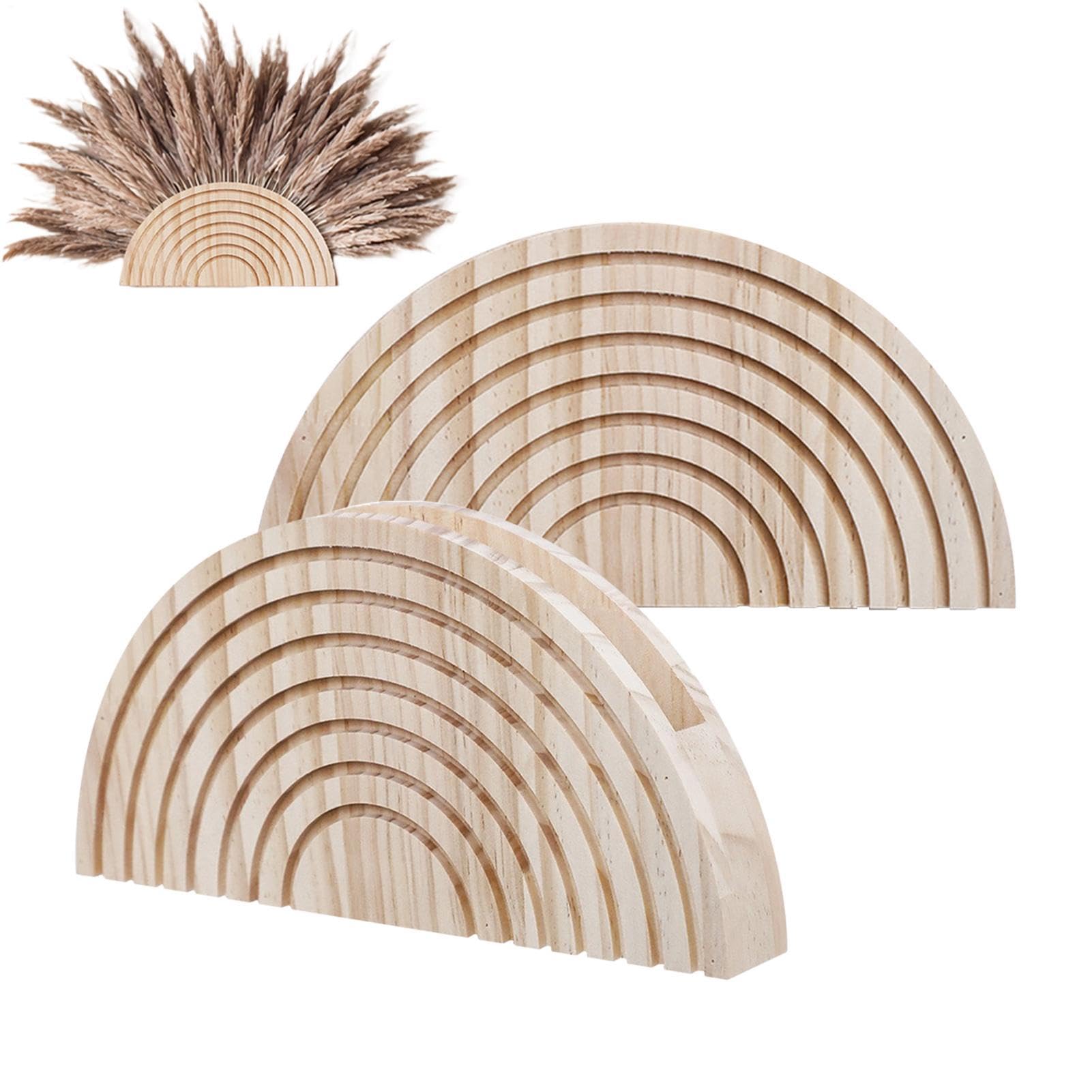 Macetero de pared de madera en pack de 2 jarrones boho rústicos 1