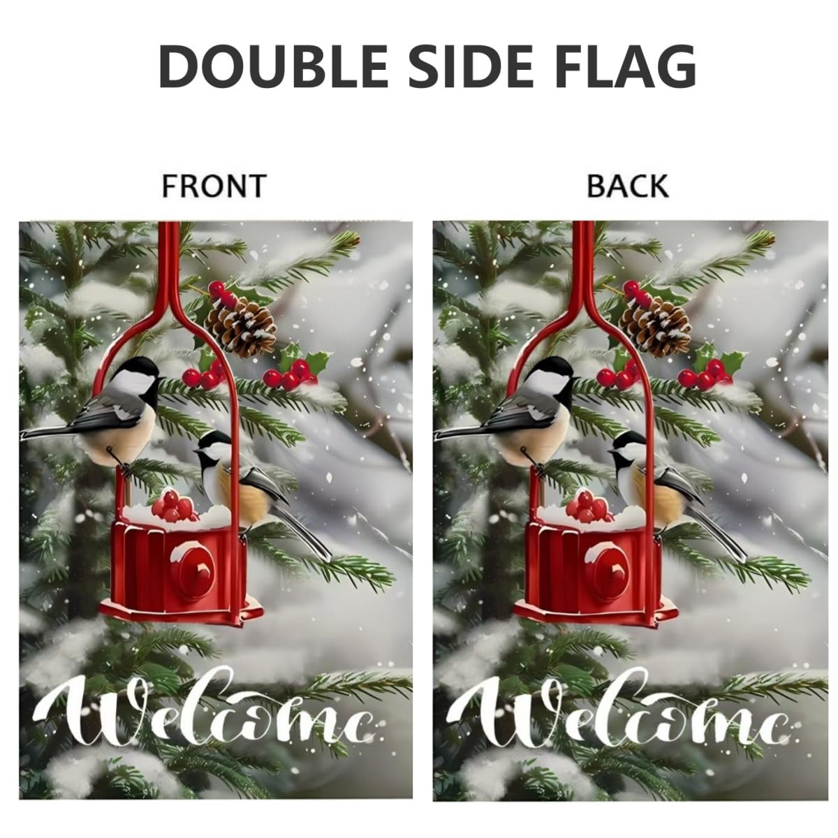 Winter-Gartenflagge Mit Schneemann & Kardinal – Doppelseitig, 30,5x45,7 Cm, Aus Sackleinen