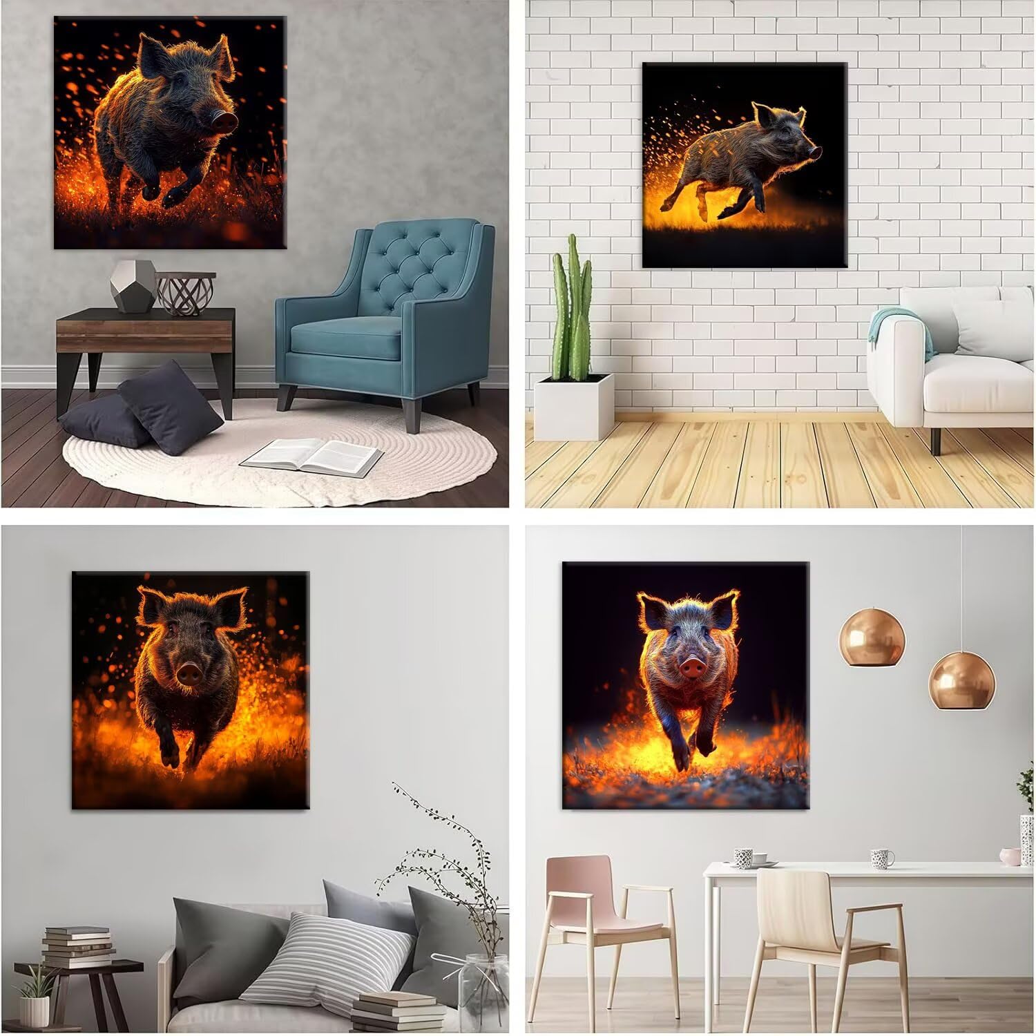 Zwierzęta dzik diamentowe malowanie DIY 5D diamentowe zestawy do malowania 35x35cm l152
