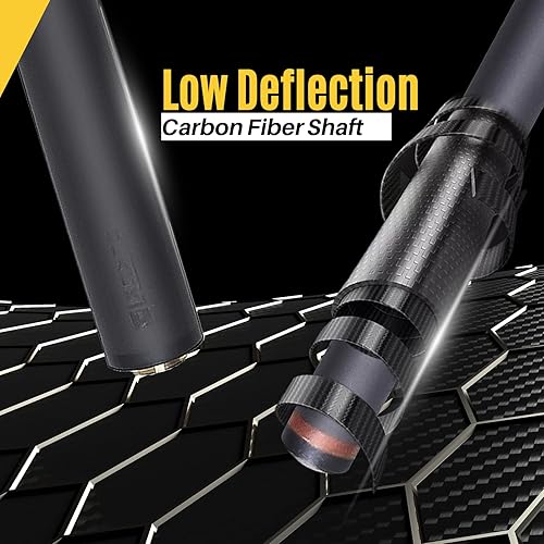 Miniatura 5 de Little Monster - Taco de salto de fibra de carbono, 3 piezas, taco de piscina, eje de taco de salto de baja desviación, punta de 0.508 in con bolsa