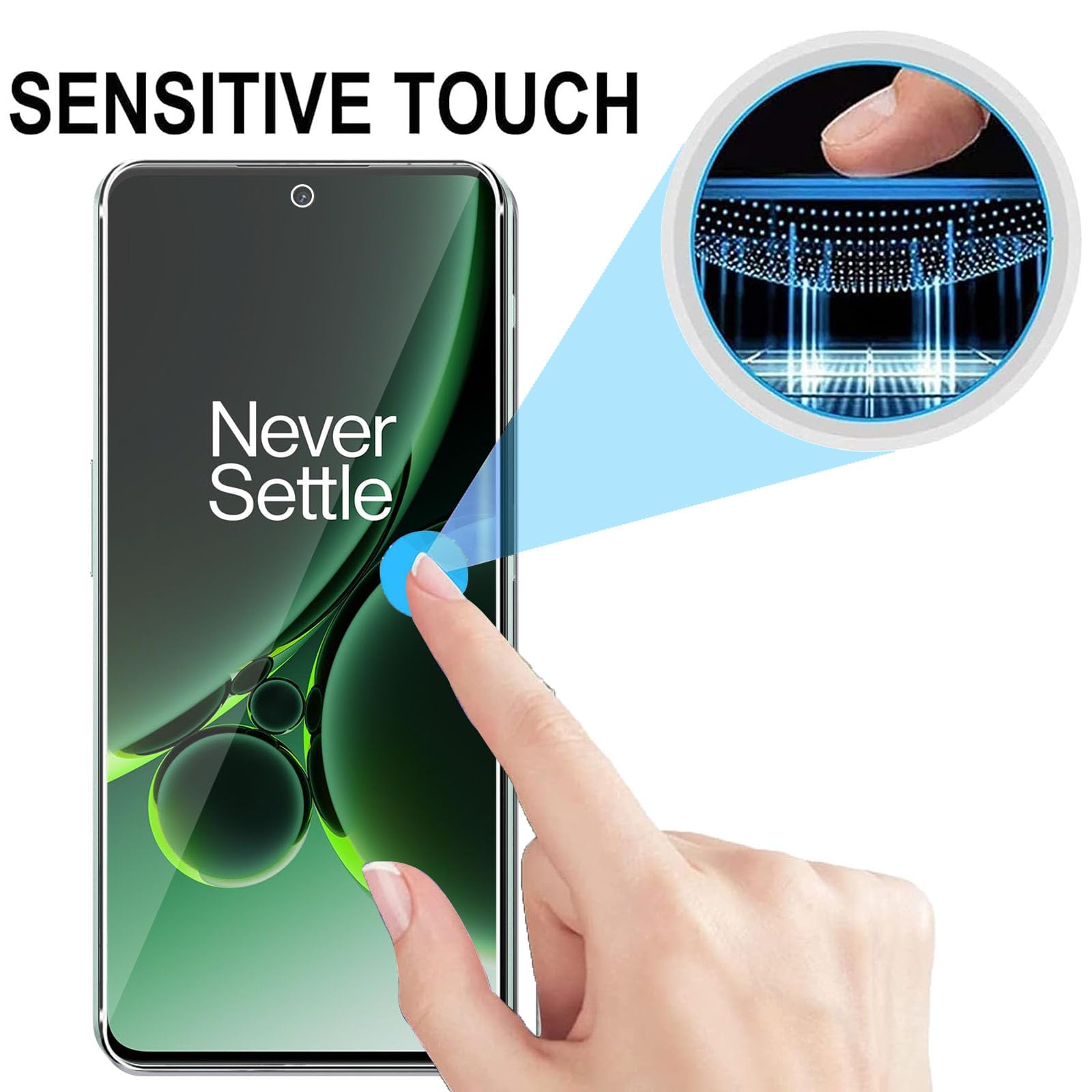 OnePlus Ace 2V/Nord 3 Tempered Glass Screen Protector - 9H, 0.3mm - Clear - Foto 2