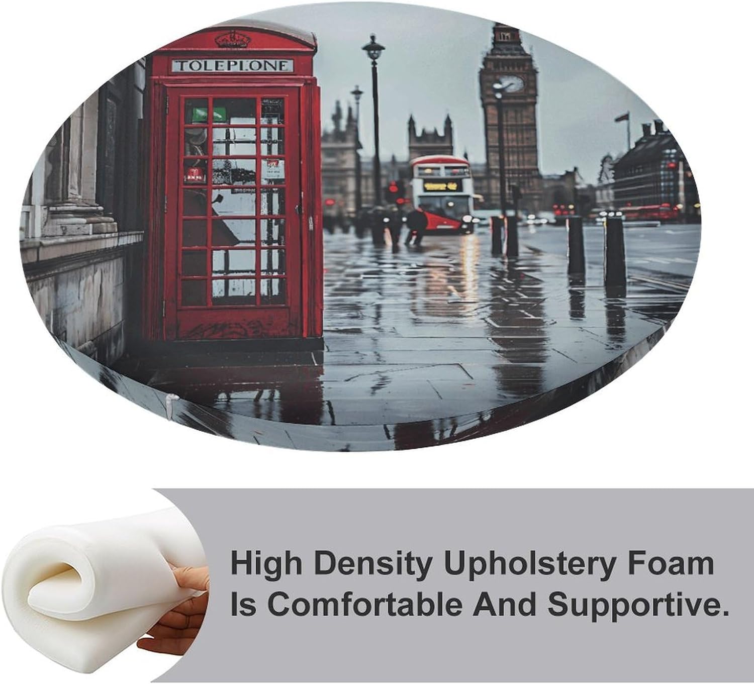 Red Phone Booth London Street Chair Cushions Floor Pillow Chair Pad