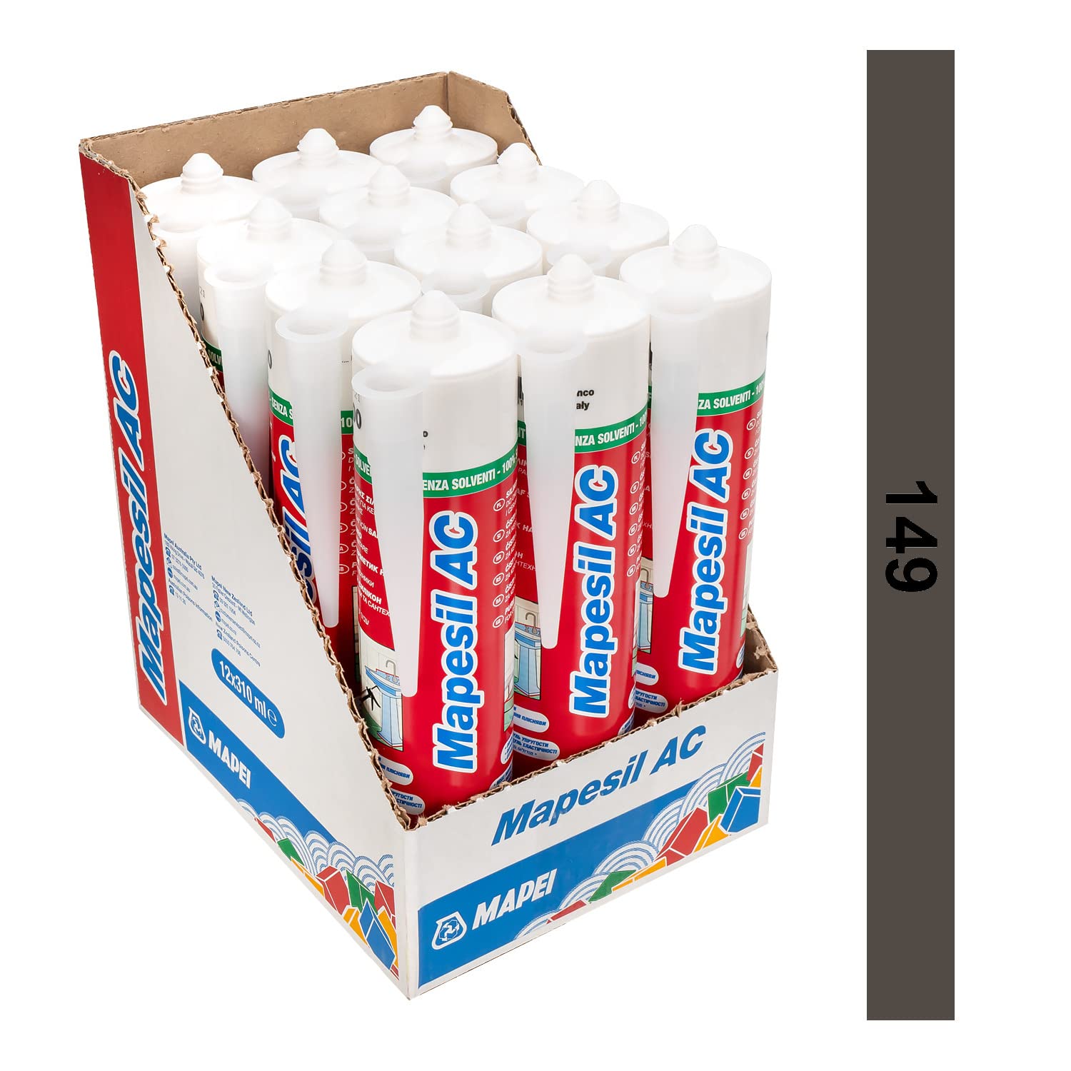 Mapesil AC Mould Resistant Silicone Sealant Volcano Sand 149 (Boxed Qty. of 12)