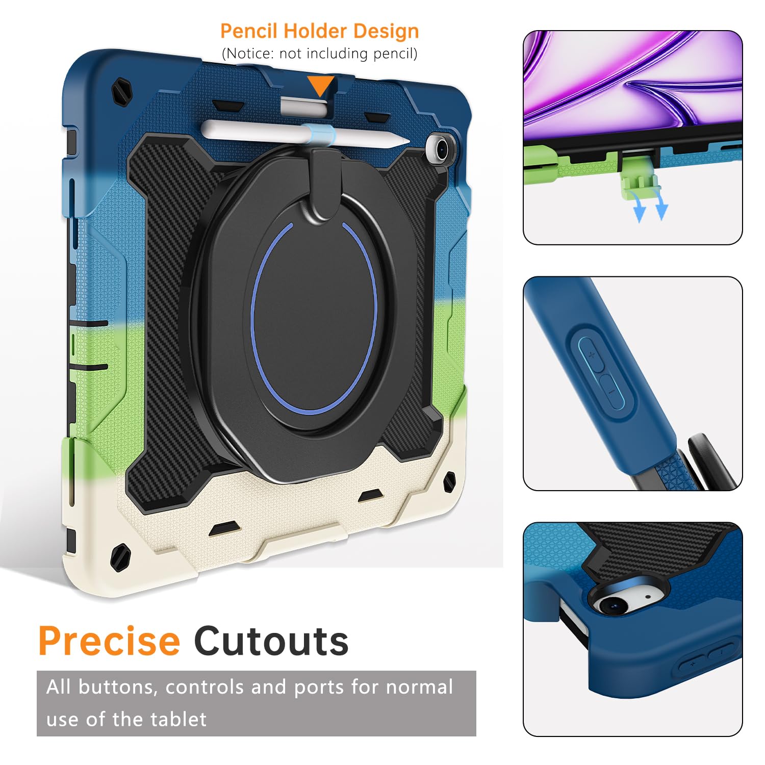 ROISKIN For IPad Air 13 Inch Case (M3 2025/M2 2024) For Kids
