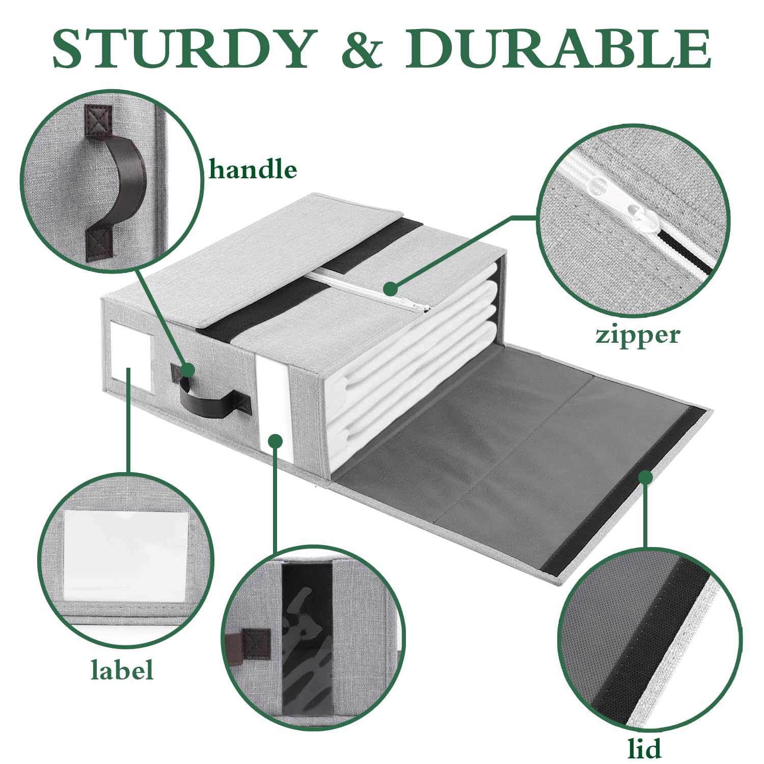 TIPGO 3 Pack Bed Sheet Organizers And Storage, Foldable