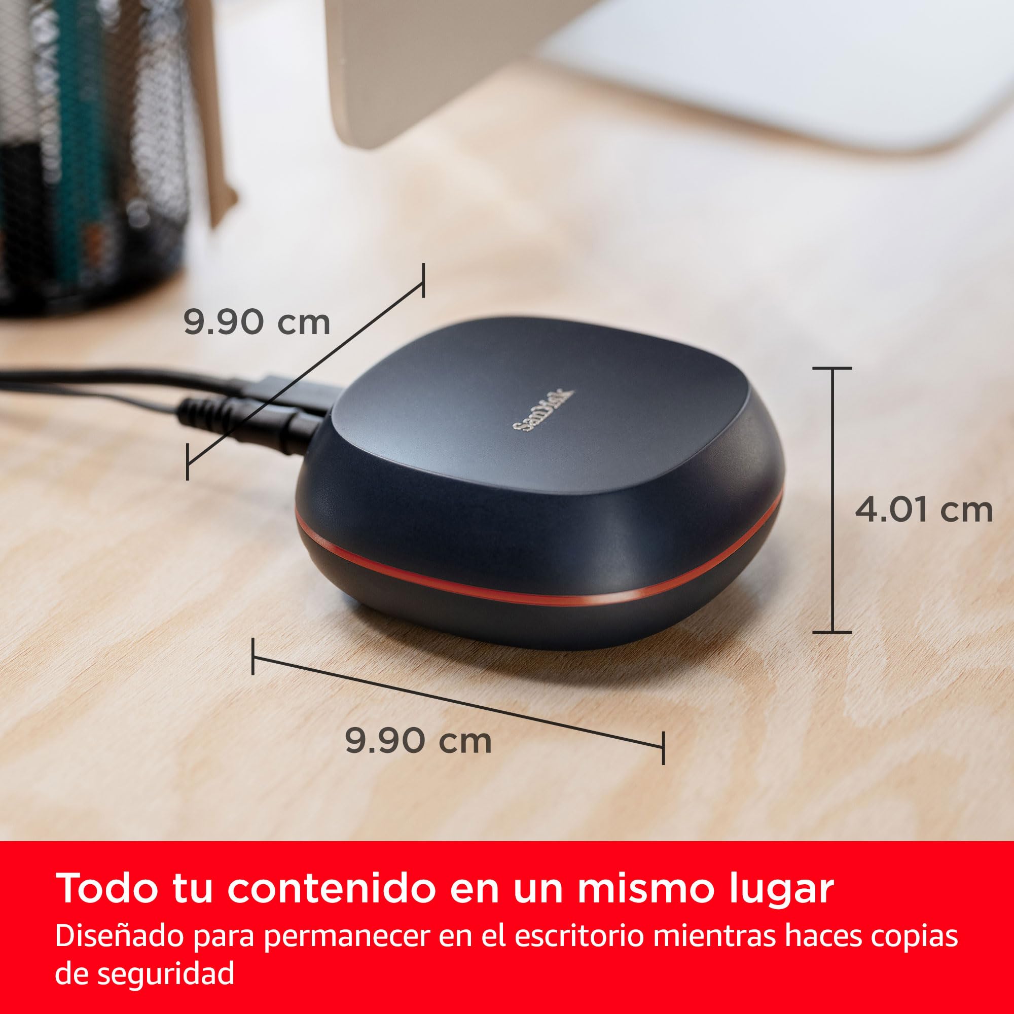 SanDisk Desk Drive SSD 4TB unidad SSD externa de sobremesa, compatible con Windows y Mac, copias de seguridad automáticas, hasta 1000 MB/s, Alta capacidad, formato exFAT, USB-C, USB 3.2 Gen 2