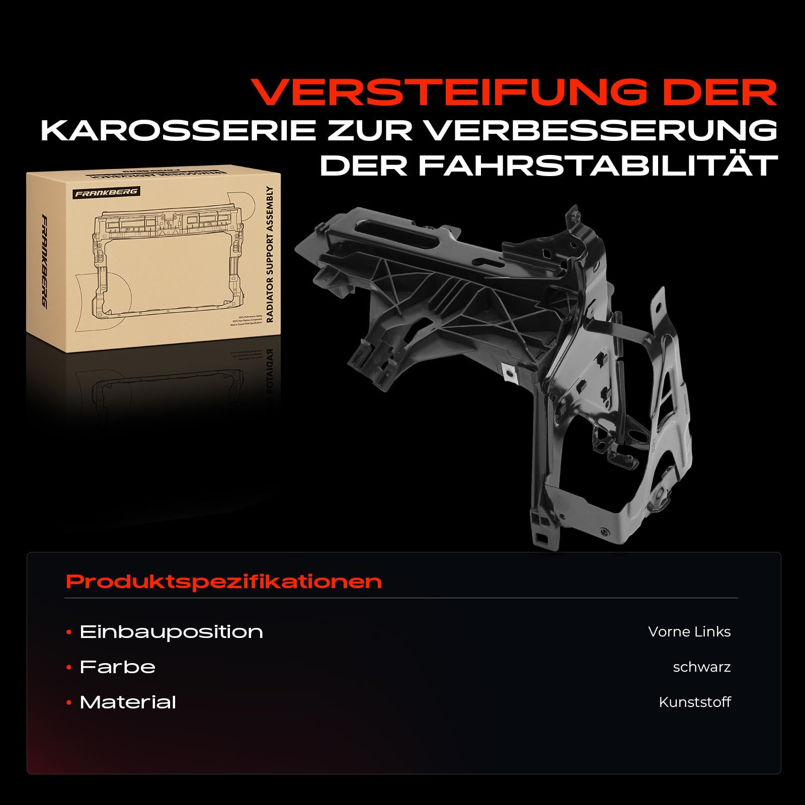 Frankberg Frontverkleidung Frontblech Vorne Links Kompatibel mit 5er F10 518d-550i xDrive 2.0L-4.4L 2009-2016 5er Touring F11 518d-550i 2.0L-4.4L 2009-2017 Replace# BM1225134C