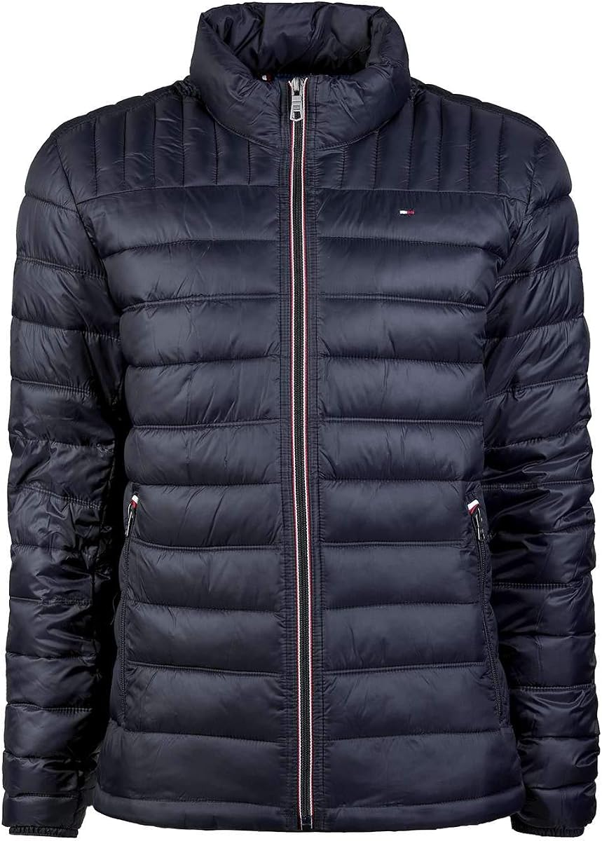 Tommy Hilfiger Chaqueta acolchada plegable con aislamiento de plumón real para hombre