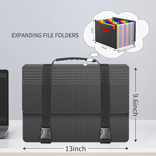 Miniatura 4 de Organizador de archivos de acordeón expandible con asa, carpeta de acordeón de 25 bolsillos, organizador de documentos, caja de archivo ampliable,