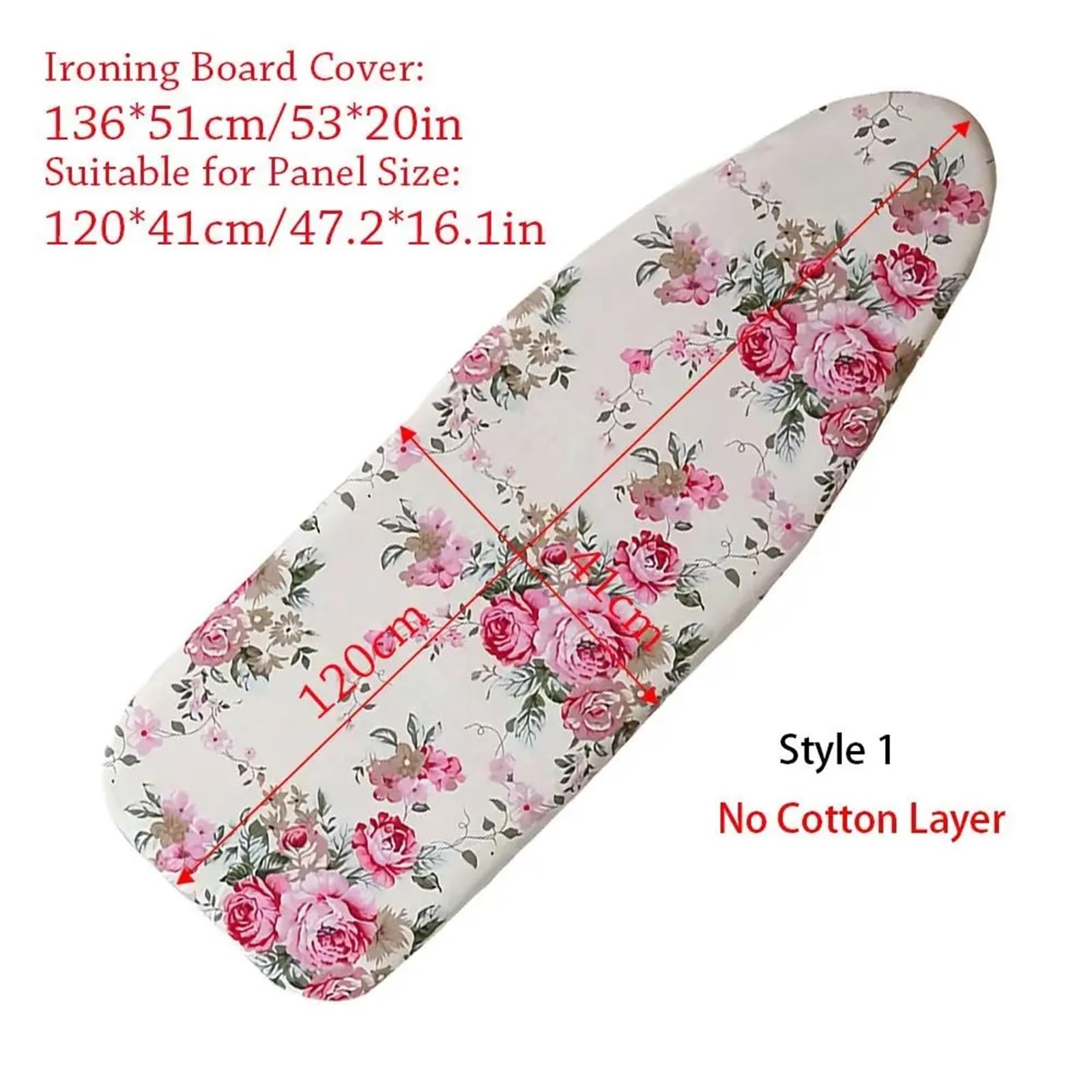 Coprire Lo Strato di Ferro da Stiro， Panno Durevole for ASSE da Stiro, Cuscinetto Addensato Resistente al Calore, Forniture universali for bucato, Imbottito Stampato(1 for Panel 120x41cm)