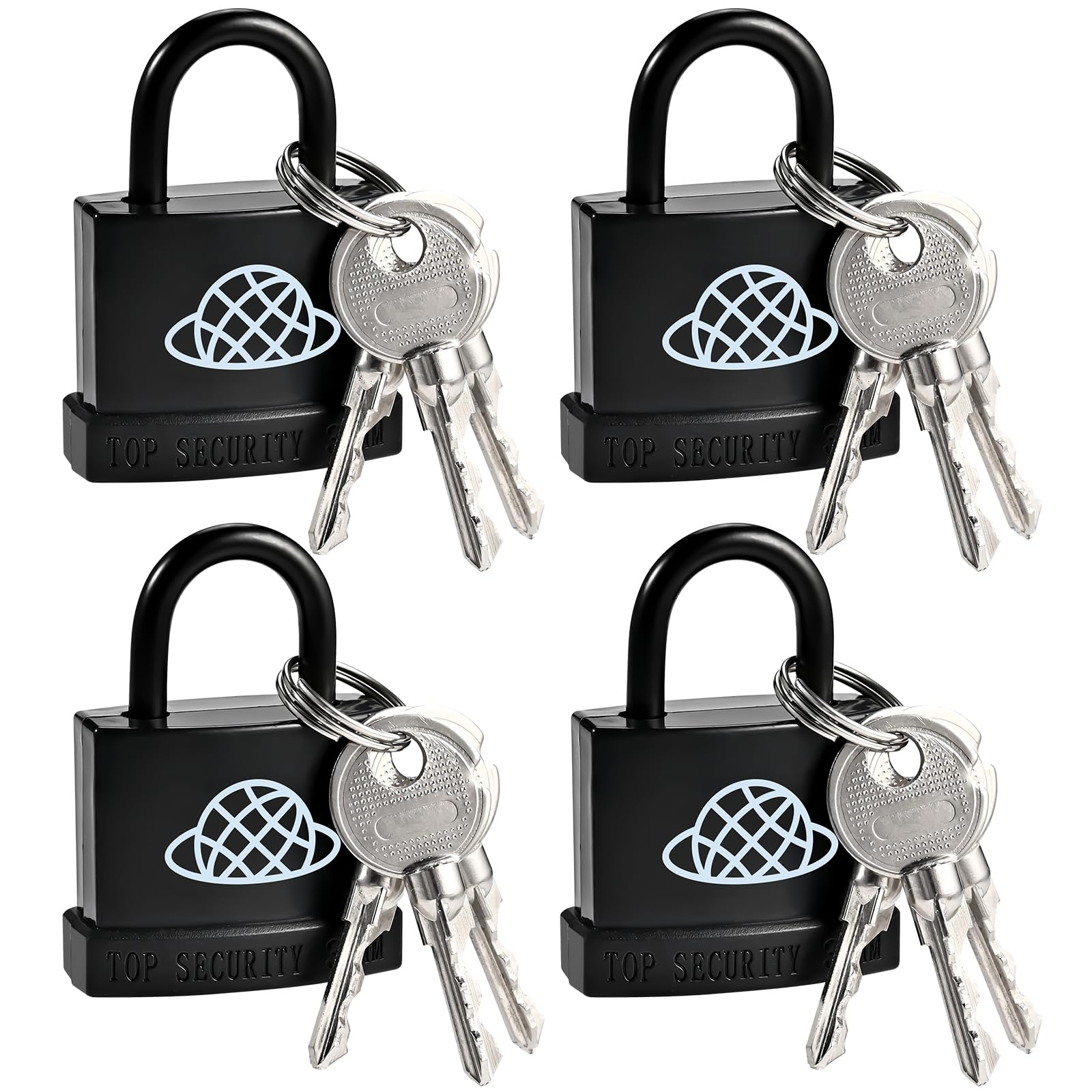 Photo 1 of ***3 OF 4***Locilot 4pcs Weatherproof Padlock with Key for Outdoor Use, Keyed Outdoor Padlock with Plastic Shell, Small Locks with 12 Same Keys, Gym Locker Lock with Key, Pad Lock for Locker Gym Gate