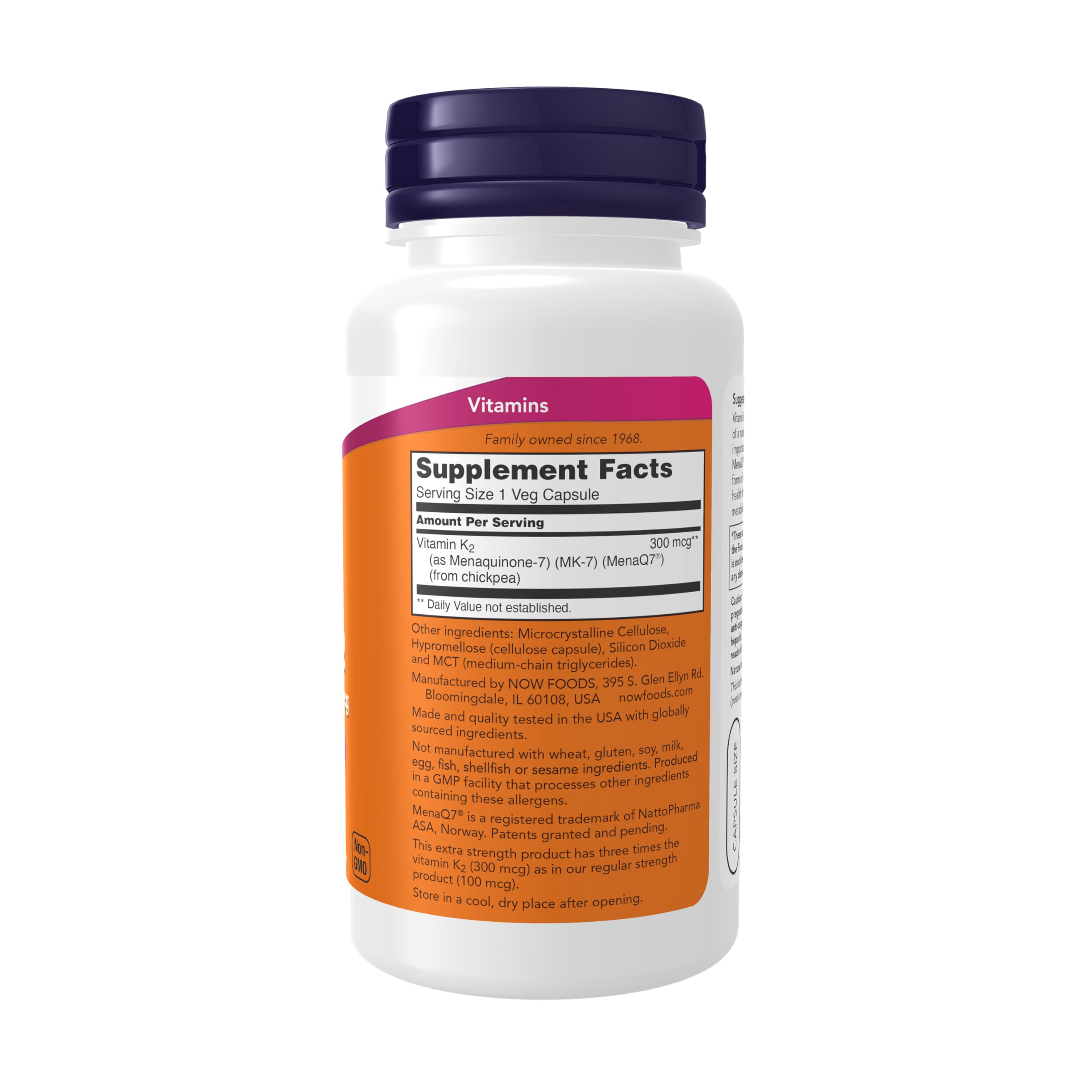 Now Supplements, MK-7 Vitamin K-2, Extra Strength 300 mcg, 120 Veg Caps — Amazon image 2