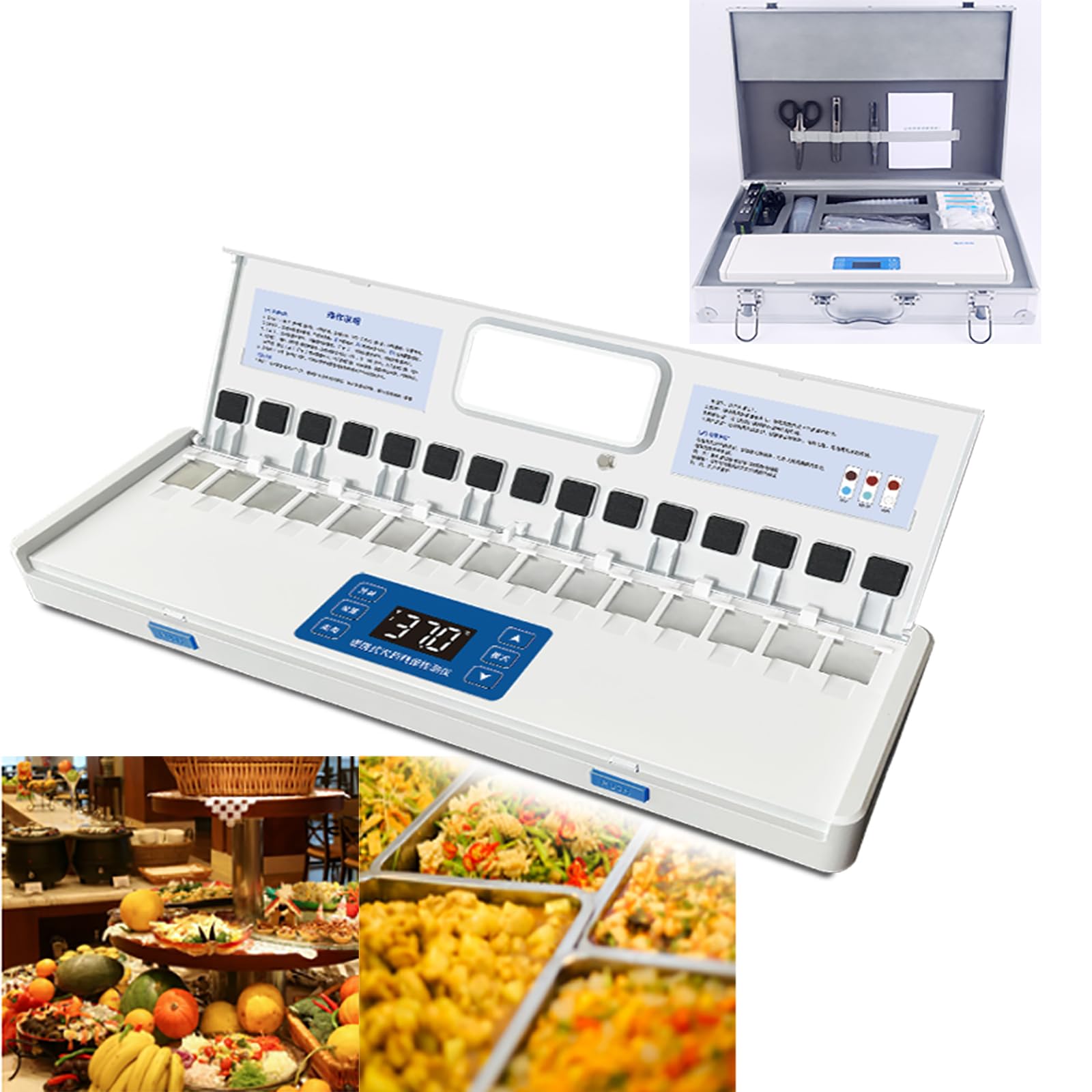 Rilevatore portatile per frutta e verdura, tester di sicurezza alimentare a 15 canali, risultati accurati in 10 minuti, funzionamento facile per uso domestico, agricolo e in laboratorio