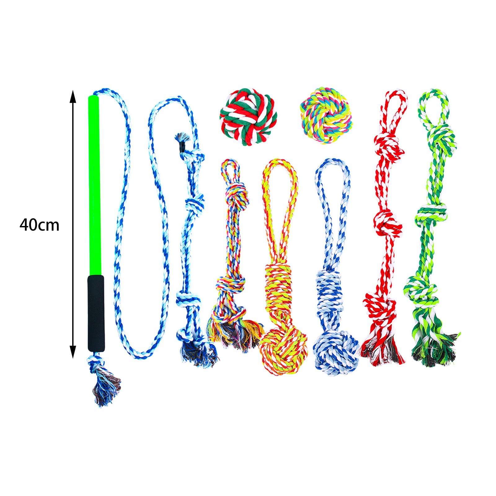 MagiDeal 8 Piezas de Poste de coqueteo, Poste de coqueteo para Perros, Cuerda de Masticar para Mascotas, Juguete de Cuerda de Ejercicio de Entrenamiento, Azul S