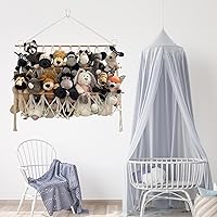 Vista 7 de Red de animales de peluche o hamaca hecha a mano para animales de peluche, esquina para colgar en la pared para almacenamiento organizador soporte