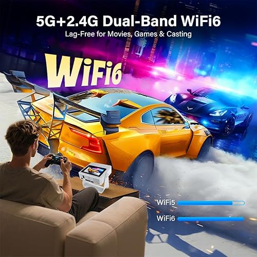 Miniatura 7 de Proyector portátil con pantalla táctil inteligente, proyector de película Native1080P 4K, WiFi 6 Bluetooth para cine en casajuegosexteriores