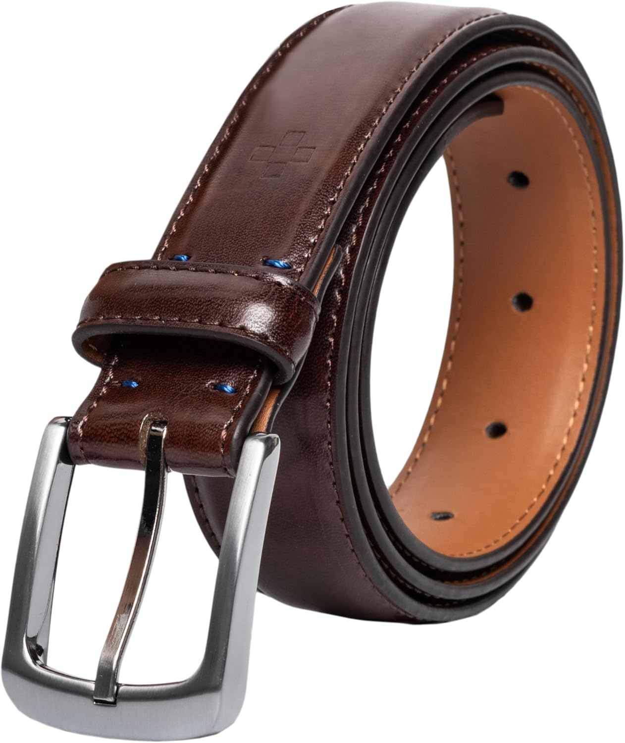 Vince Camuto Belts Men | Belt with Edge Stitch Detailing and a Nickle Finish Belt Buckle