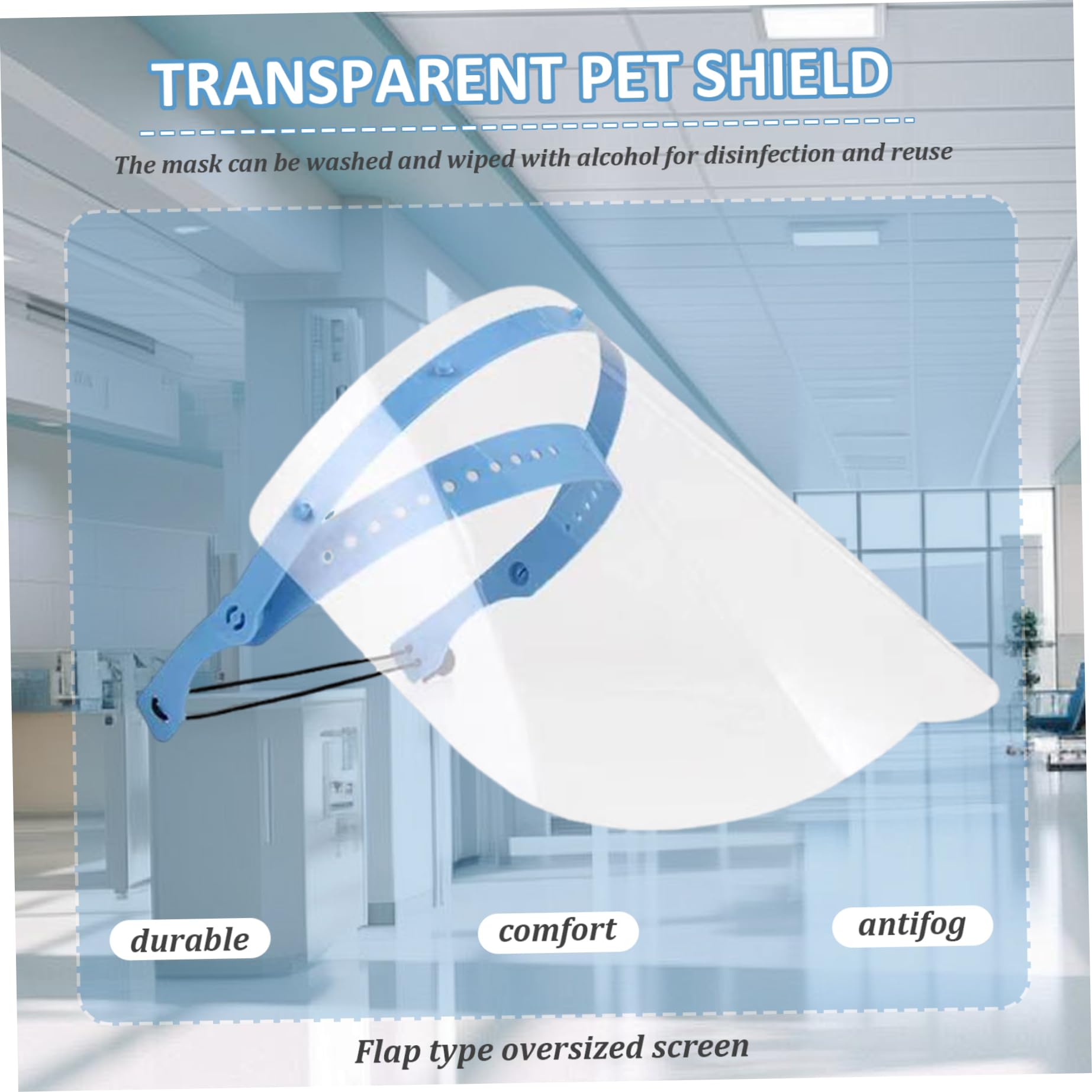 Face Shield Mask, 10PCS Anti-Fog Safety Face Shield, Flip-Up Clear Plastic, Adjustable Reusable Full for Healthcare Workers Plastic Full