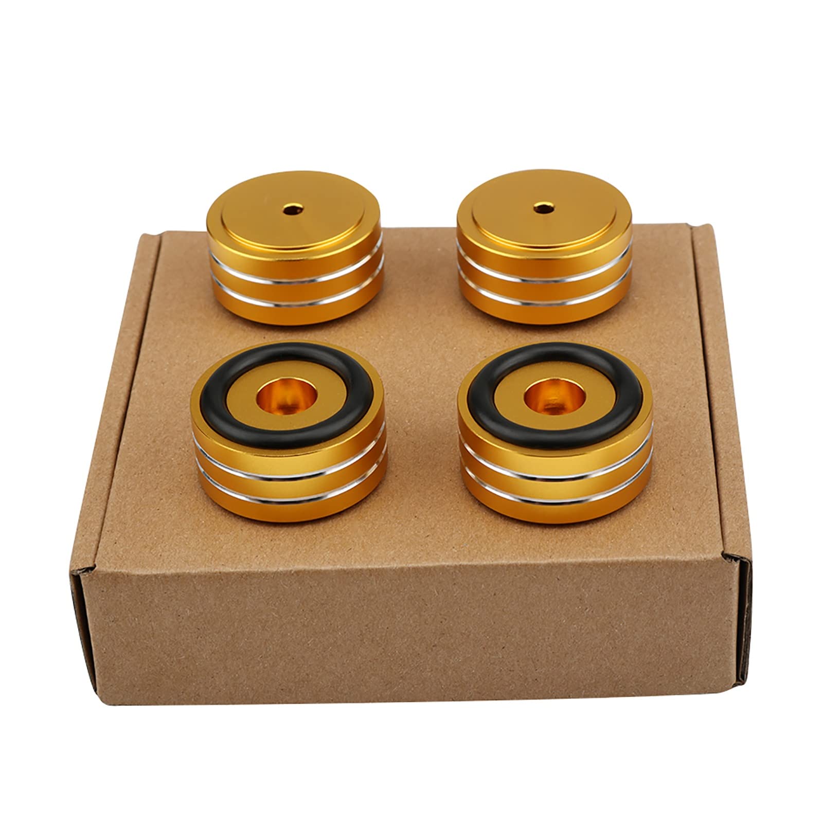 TEmkin Supporto per Altoparlante,4 Punte per Altoparlanti, Piedini isolanti per Altoparlanti con Anelli in Gomma Antiscivolo, Cuscinetti isolanti per Giradischi per Amplificatore Giradischi, regist