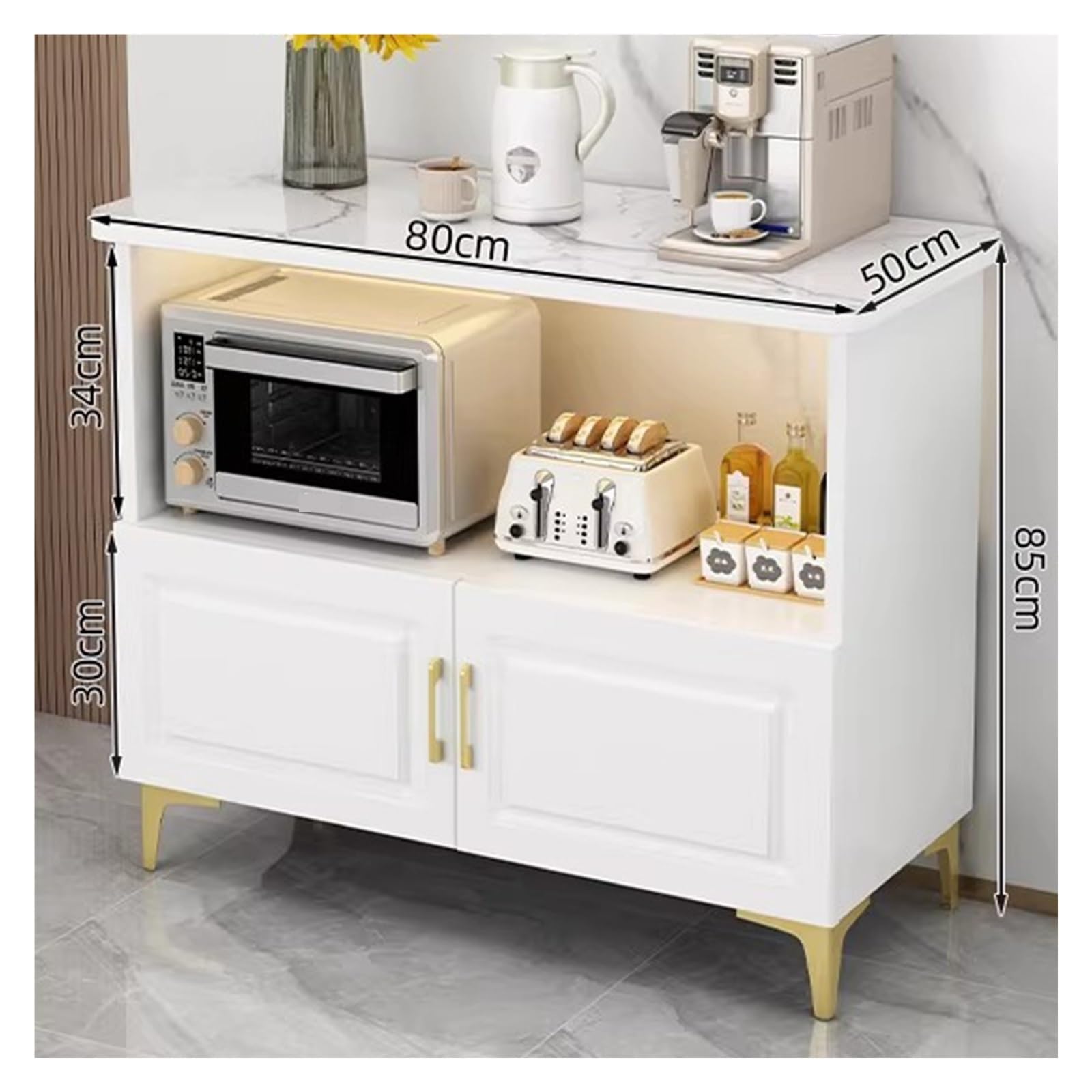 Carrello da cucina Credenza Cucina Isola Bianca Credenza Buffet Credenza Freestanding(S)