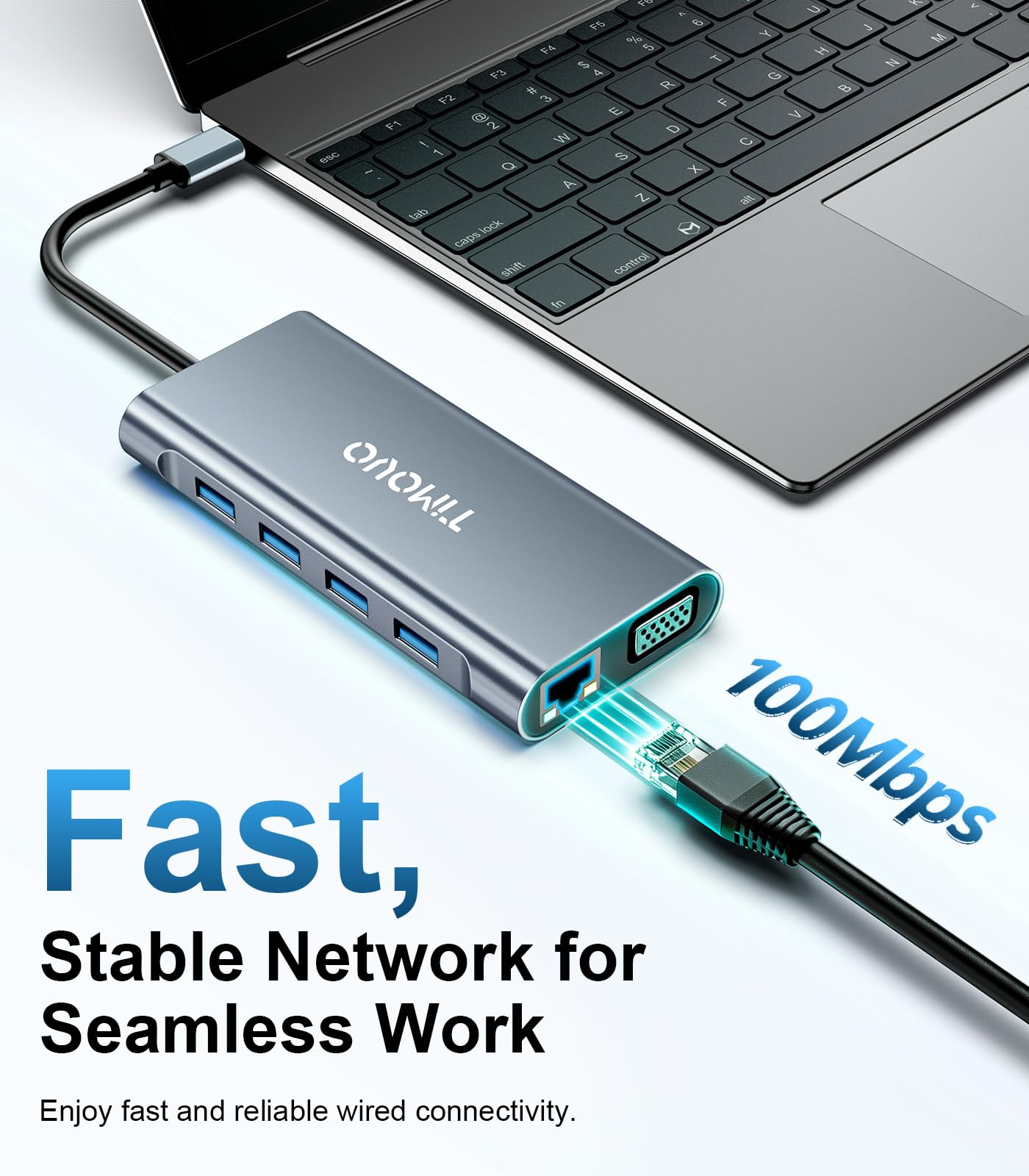 TiMOVO Laptop Docking Station, 11-in-1 USB C Hub per Macbook, Dell, HP