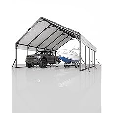 20'x25'x13' Metal Carport for 2 Cars, Heavy Duty Car Ports for Heavy Snow, Reinforced Frame, Tall Metal Car Ports for Bass Boats, Full-Sized Pickup Trucks, and Tractors, N.W. 980 Lbs