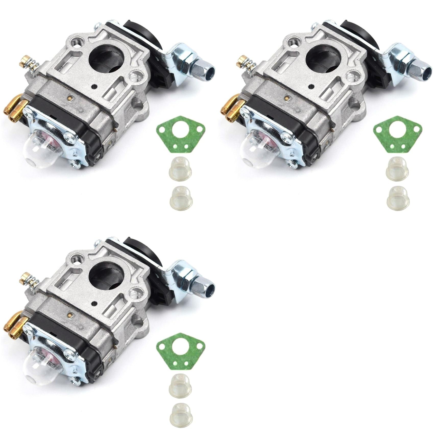 Jnchdghwa 3 Set 15mm Carburetor Kit for Brush Cutter 43Cc 49Cc 52Cc Shredder Chain Saw Chainsaw