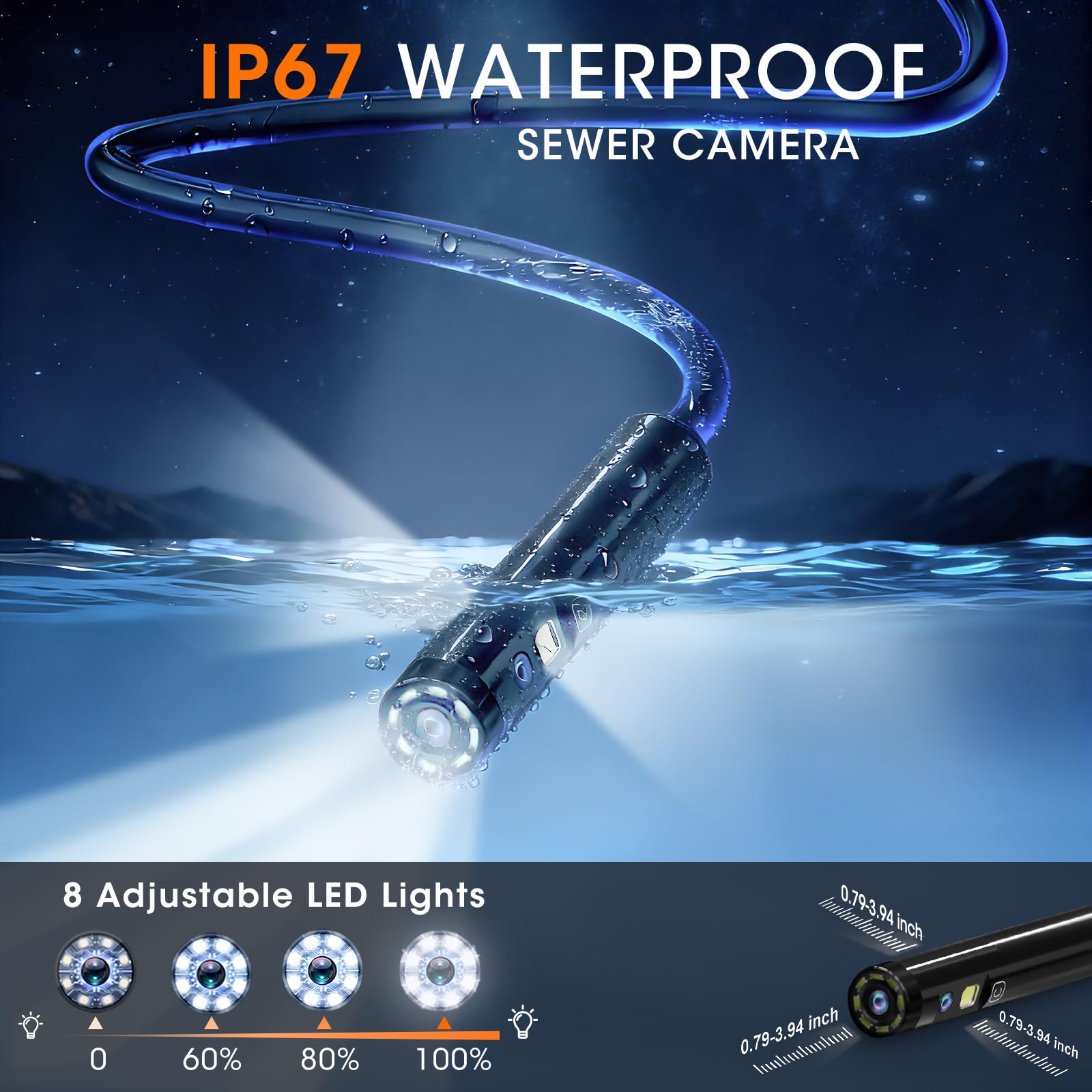 Endoscope Camera with Light, Inspection Camera for Sewer Pipe Automotive — Amazon image 6