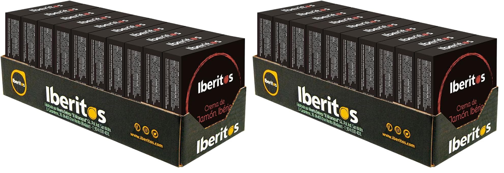 Iberitos - Crema de Jamón Ibérico - Ideal para Untar Tostadas, Pan y Crackers - Ingredientes Selectos - Sin Gluten - Producto Fabricado en España - 10 Latas x 140 Gramos (Paquete de 2)