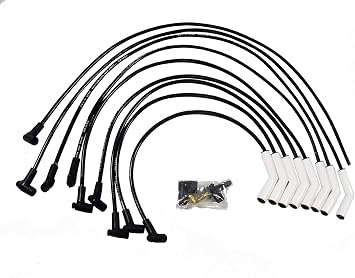 Taylor Cable 75032 8mm Spiro Pro White Ceramic Boot Race Fit Wire Set 135? Black