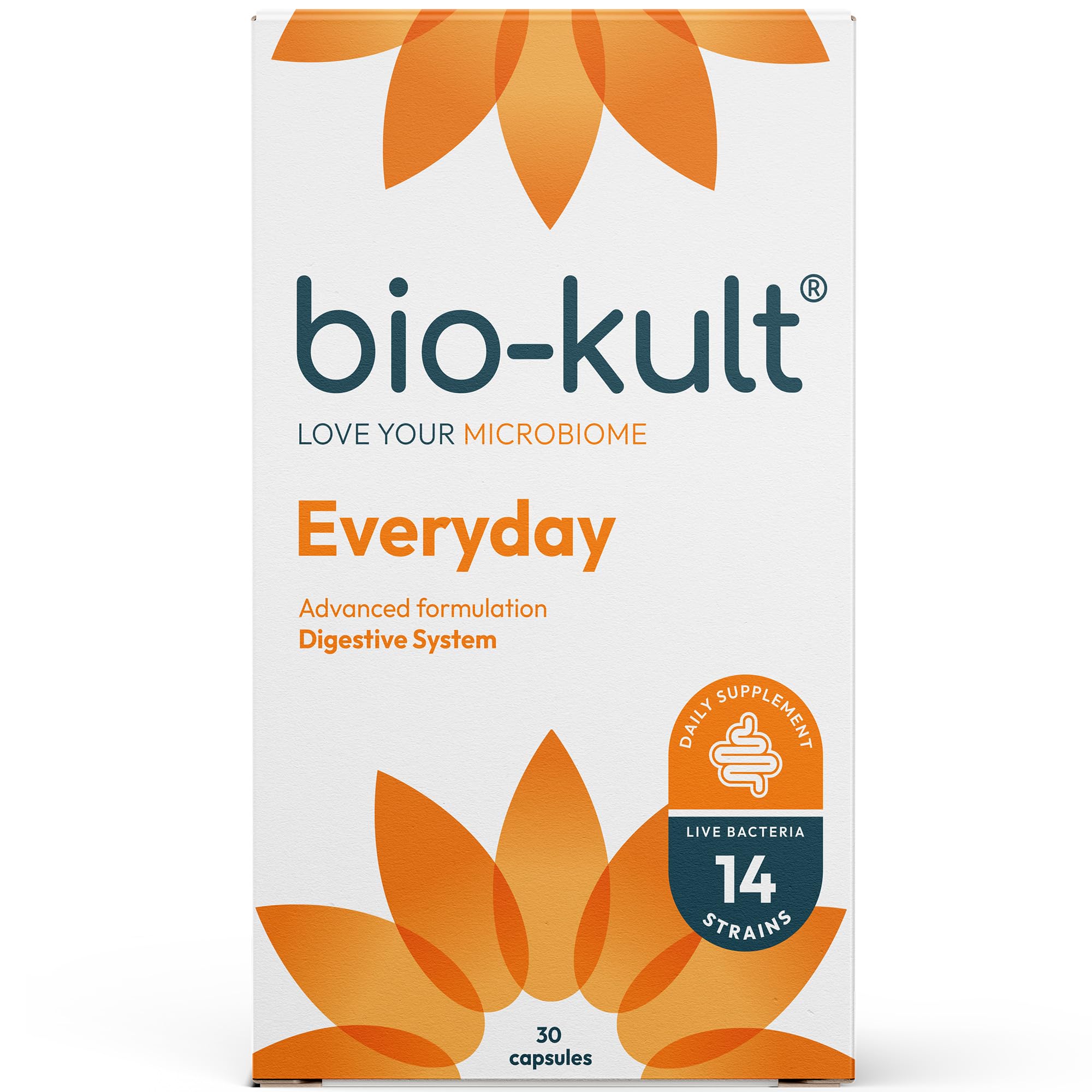 Bio-Kult Everyday | 14 Strains | Daily Gut Support for Ages 3+ | Multi-Strain Probiotic | 30 Capsules