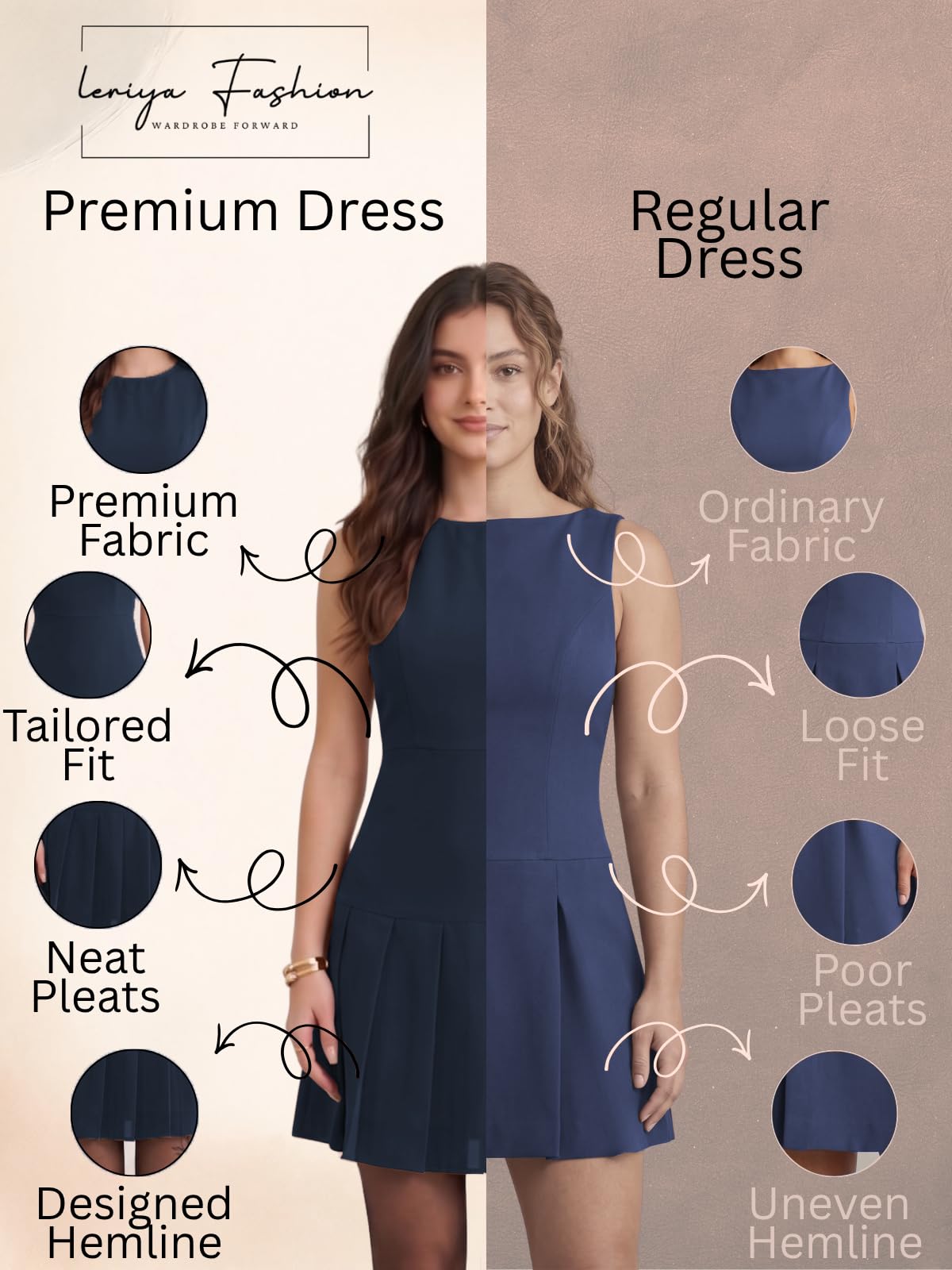 Leriya Fashion Mini vestido de una pieza para mujer | Elegante vestido de noche midi para mujer | Mini traje casual de verano occidental para eventos de playa, citas y fiestas
