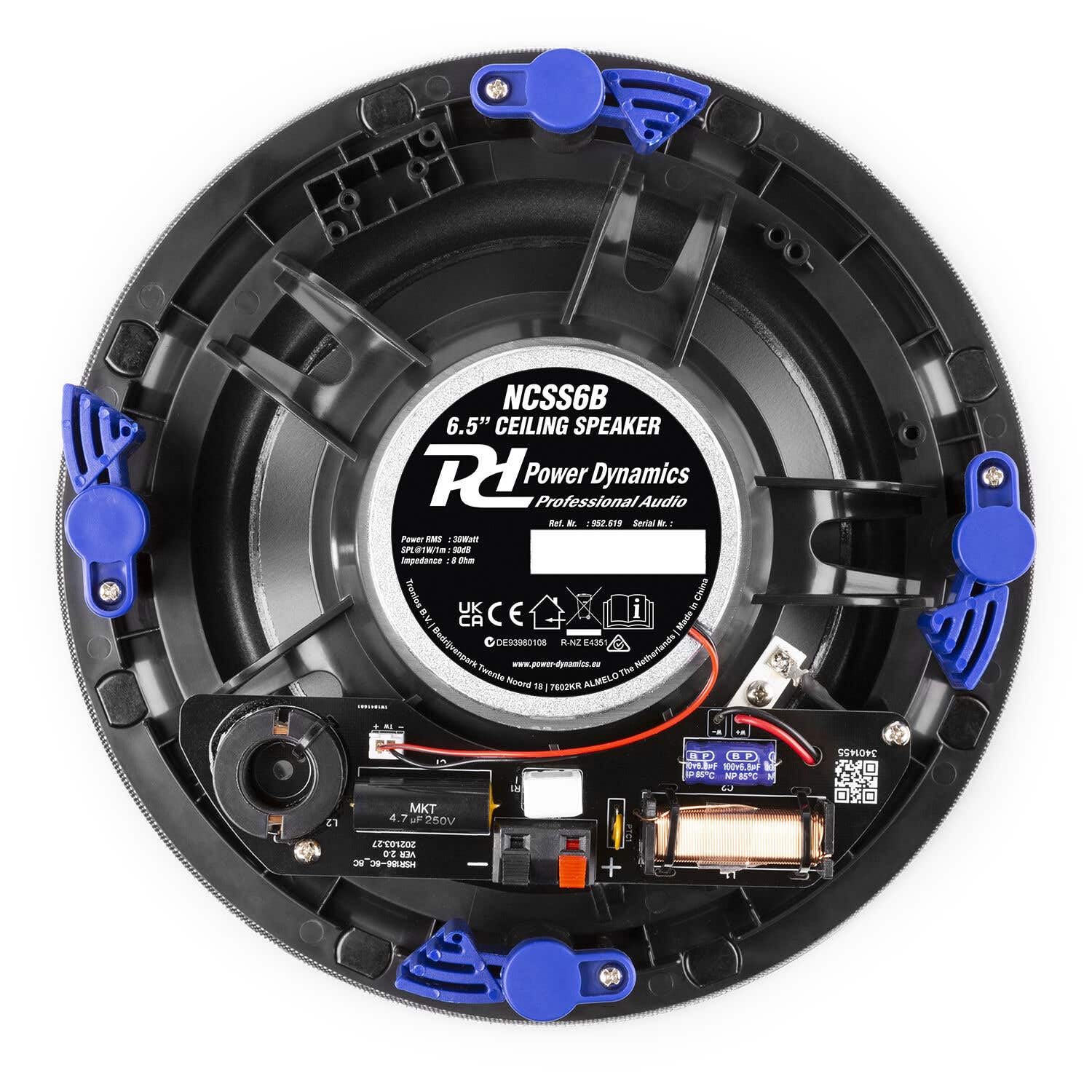Power Dynamics B100B Kit Audio Encastrable BT avec Amplificateur Noir et Enceintes Plafond 4x25W - Noir