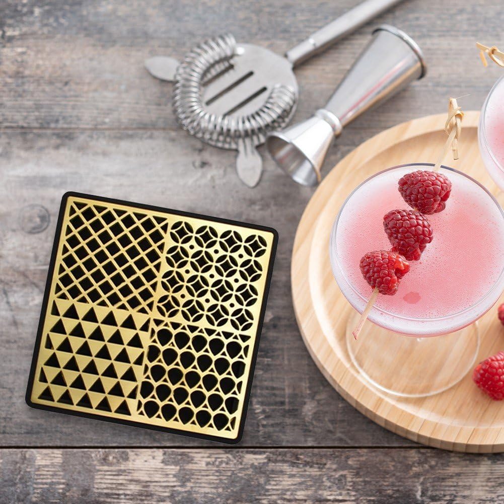 Bandeja para Estampar Hielo, Impresora De Cubitos De Hielo De Latón, Moldes De Hielo para Cócteles De Whisky, Accesorios De Barman para Estampar Cubitos De Hielo