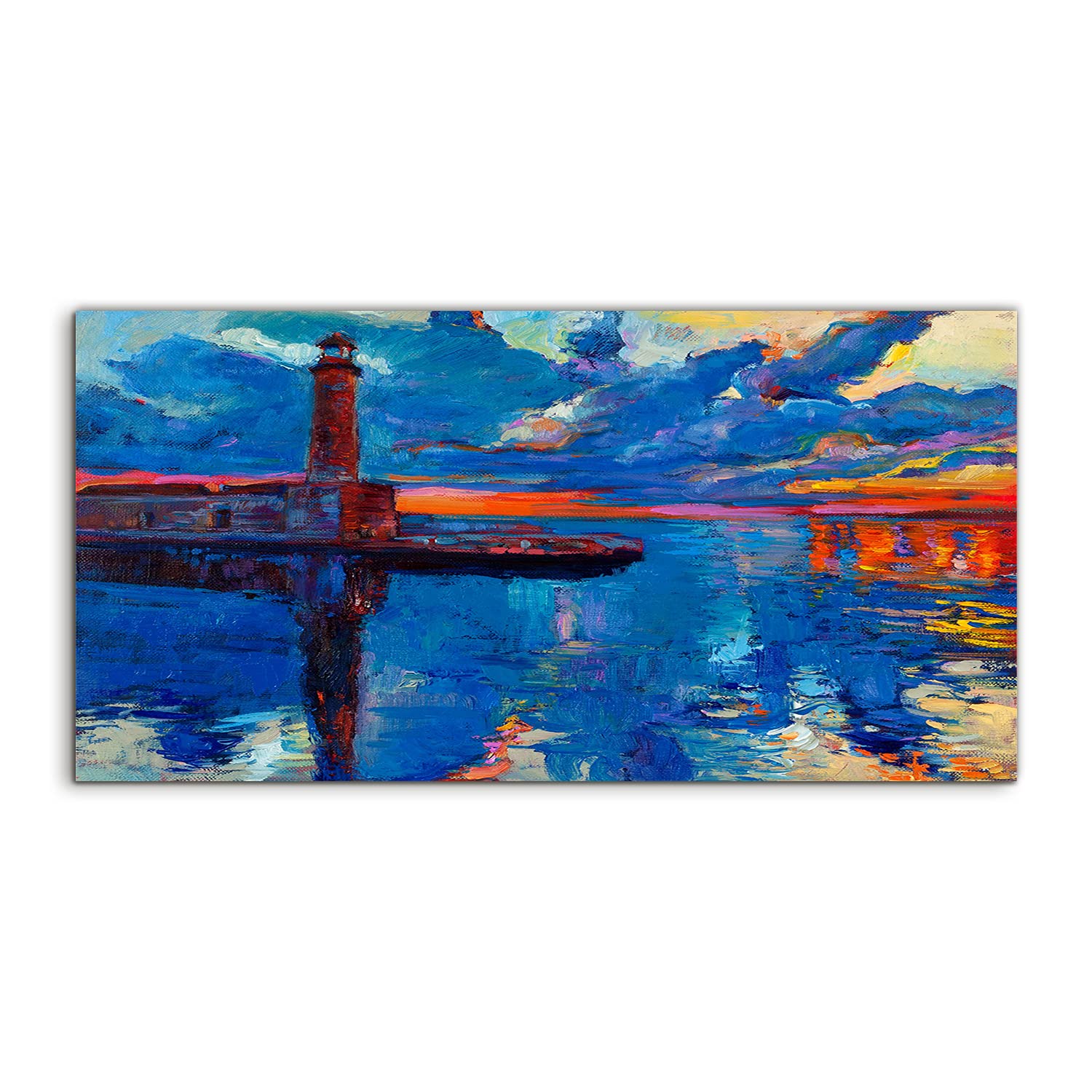 Tableau acrylique de salon 100x50cm avec impression murale ocean et phare de Coloray - 8