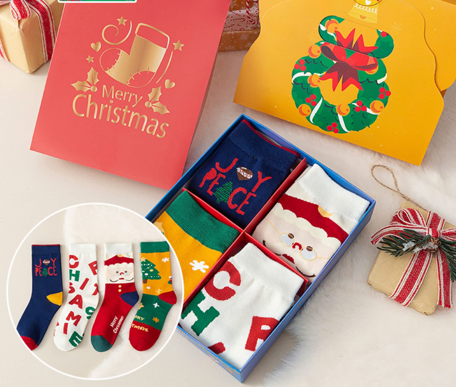 NIBHZ Lustige Weihnachtssocken für Frauen – lustige Frauen, kuscheliges Crew-Baumwollsocken-Set, Box M
