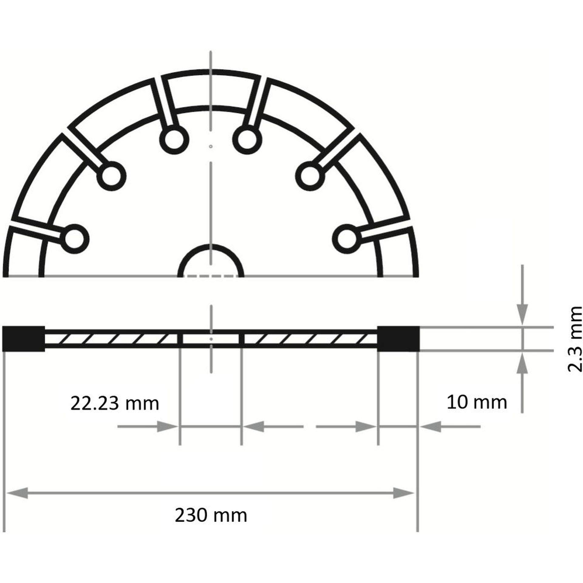 LUKAS Disco de corte de diamante LD3 S10 para piedra, hormigón y asfalto, diámetro de 230 mm