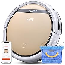 ILIFE V5s Plus Robot Vacuum and Mop Combo with Wi-Fi/App/Alexa, Automatic Self-Charging Robotic Vacuum Cleaner, Slim and Quiet, Cleans Hard Floors Carpets and Pet Hair (V5s Pro Upgrade Version)