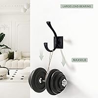 Vista 2 de TUNNY Paquete de 10 Ganchos para Colgar Abrigos en la Pared de Diseño Antiguo - Ganchos para Abrigos Negro Mate Gancho para Toallas para Gabinete