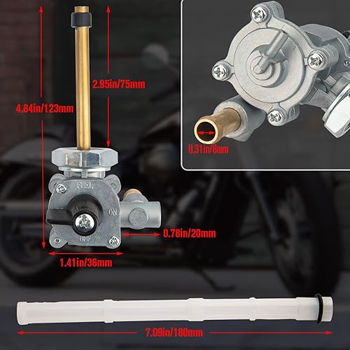 Miniatura 5 de VT750C - Interruptor del tanque de gasolina de la válvula de gasolina para Honda Shadow Aero VT750CA VT750C2 VT750C2F 2007-2009, reemplaza