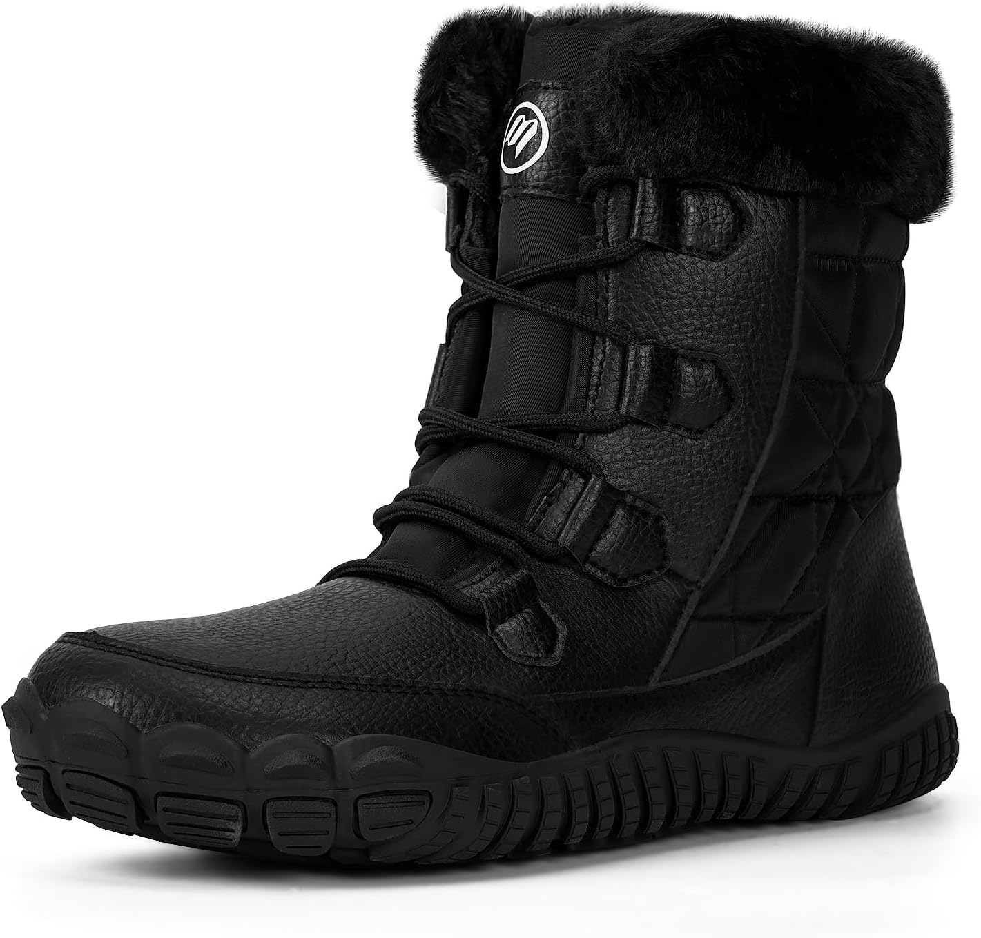 Winter Snow Boots for Women Hike Barefoot Shoes Minimalist Winter Snow Boots Zero Drop & Wide Toe Box & Waterproof Fur Lining Snow Booties Warm Hike Shoes