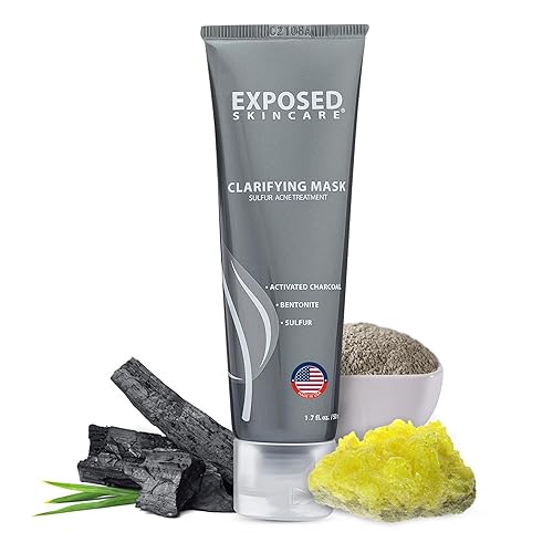 Exposed Skin Care Mascarilla facial de carbón activado para purificar la piel, regular la producción de aceite y minimizar visiblemente los poros -