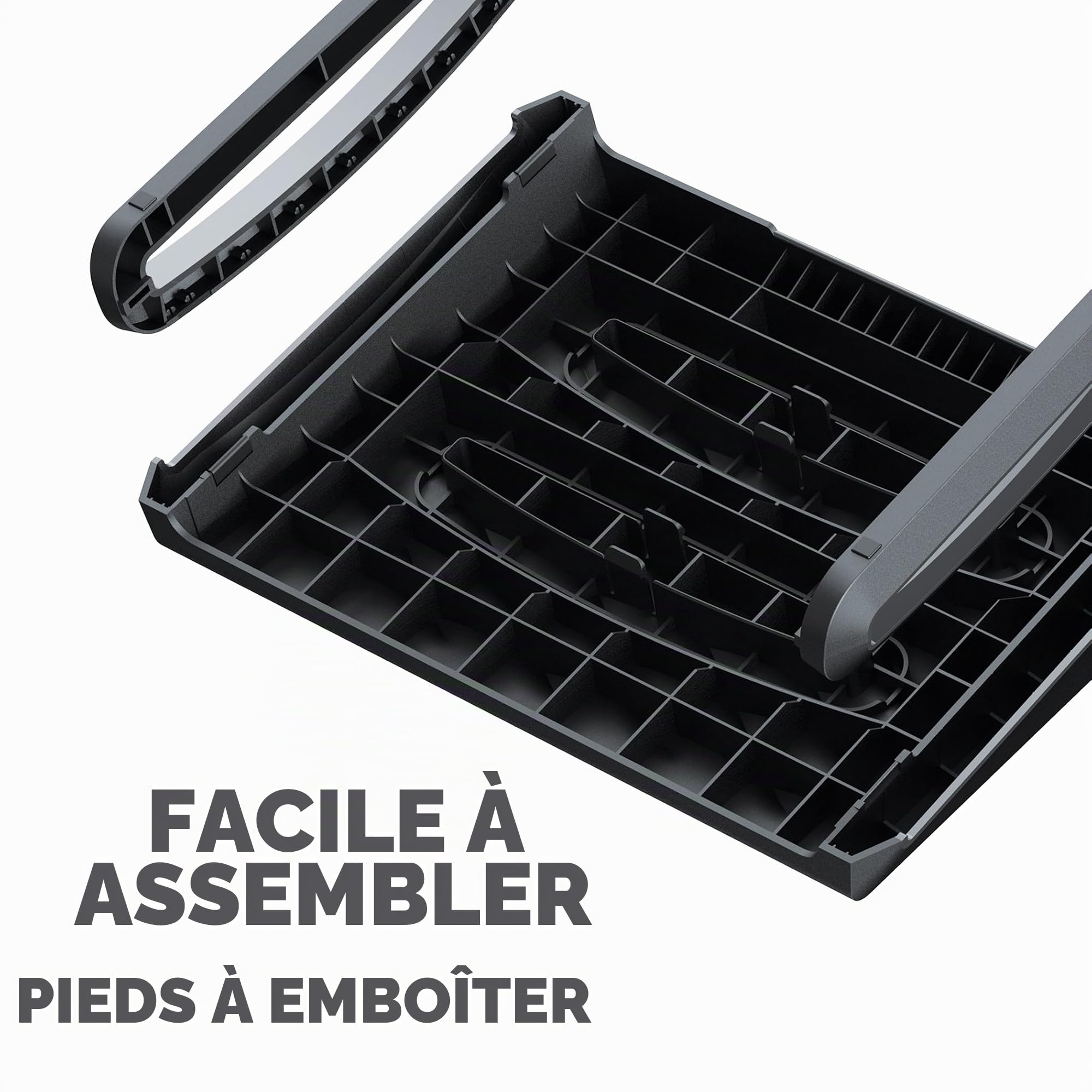 Fellowes repose-pieds ergonomique Breyta réglable pour le bureau et la maison - 100% recyclable - Garantie 5 ans - Noir