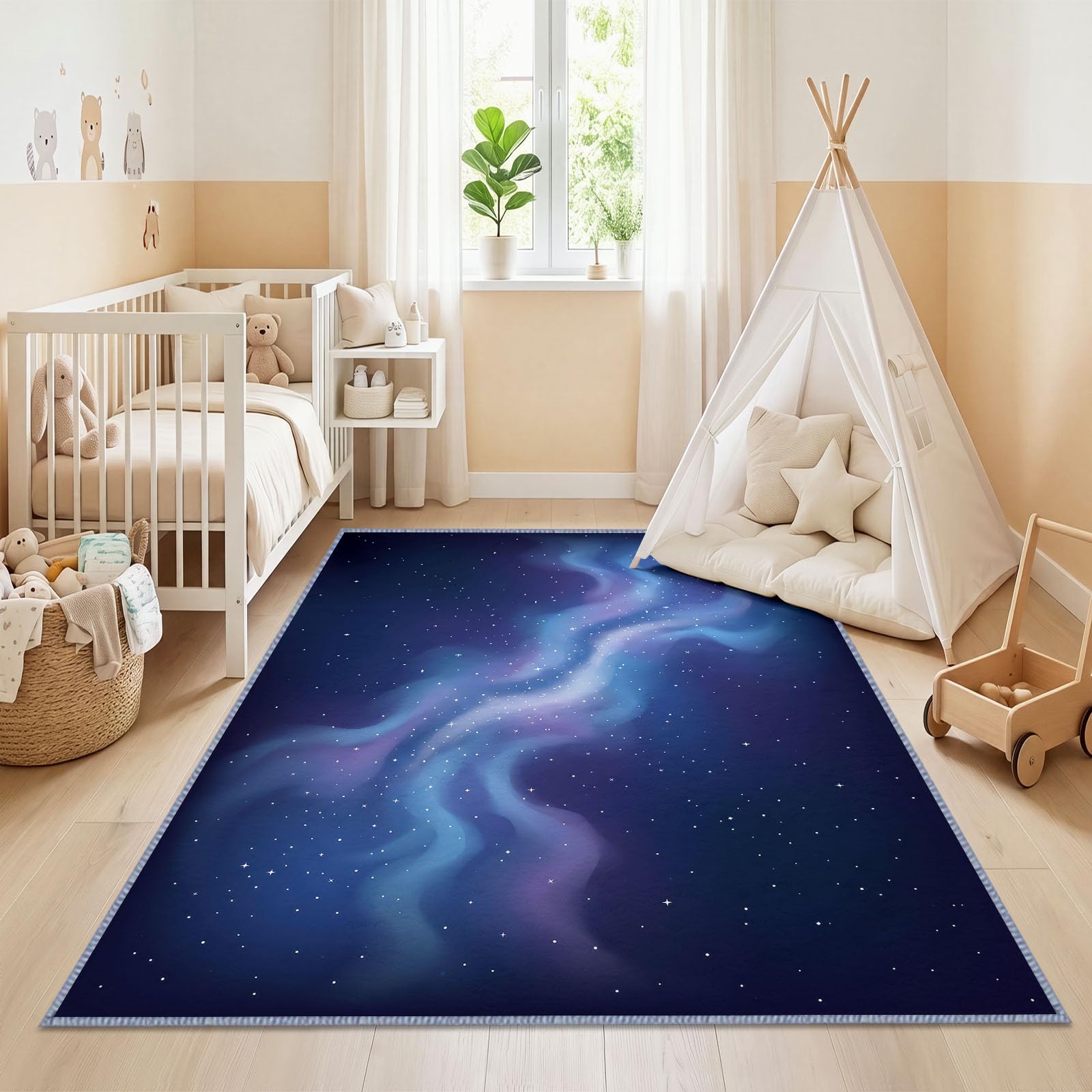 Alfombra de fantasía universo romántico, estética, lavable a máquina