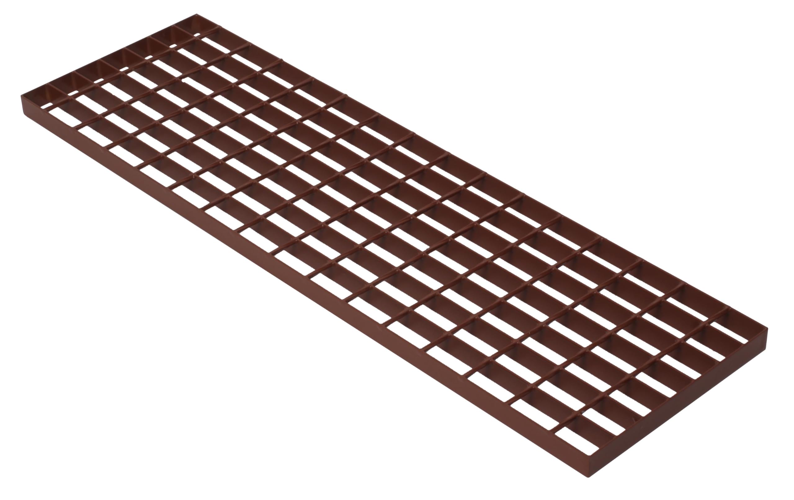Gitterrost, Laufrost, Trittrost verzinkt – 25 cm Breite, 42 cm Länge, Rotbraun