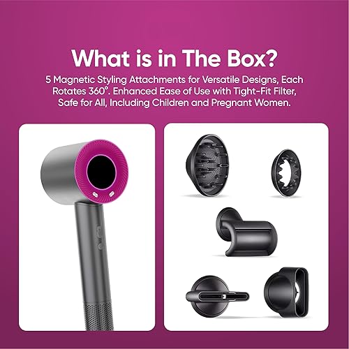 Miniatura 7 de Super secador de pelo con potente motor digital para un secado rápido